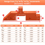 Neitra Router Table Setup Blocks Woodworking - 14pcs Aluminum Alloy Precision Setup Bars for Routers Tables Saw Accessory, Measuring Height Depth Angle Gauge with Storage Case (Each in Varies Thick) Neitra