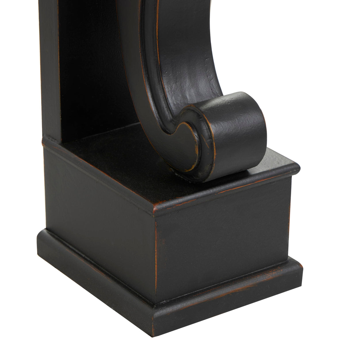 Deco 79 Wood Scroll Freestanding Fireplace Mantle with Floral Accents, 45" x 10" x 43", Black Deco 79