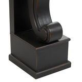 Deco 79 Wood Scroll Freestanding Fireplace Mantle with Floral Accents, 45" x 10" x 43", Black Deco 79