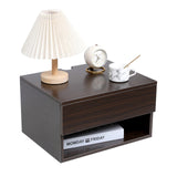 Wall Mounted Floating Night Stand - Wall Mounted Floating Nightstand with Drawer for Dorm & Bedroom, Cute Natural Wood Bedside Shelf & Desk, Storage Table with Soft Close Rails, Shelve for Decor Speed Wagon Foundation