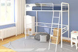 DHP Tommy Twin Metal Loft Bed, Off White DHP