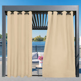 Easy-Going Outdoor Curtains Waterproof Windproof Weatherproof Curtain for Patio, Cabana, Porch, Pergola and Gazebo, Grommet Top and Tab Bottom Drape, 1panel, 54x84 inch, Beige Easy-Going