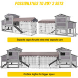 Aivituvin Chicken Coop Mobile Chicken House with Metal Chicken Run Outdoor Rabbit Hutch Wooden Hen House Chicken Tractor with Wheels 82" Aivituvin
