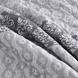 Cottolester Boho Quilt Set King Size Gray Farmhouse Quilt Bedding Set Striped Lightweight Summer Bedspread Coverlet Bedding Set 104"x90" (3 Pieces) Cottolester