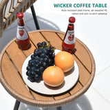 YITAHOME 4 Pieces Patio Furniture Set, Wicker Balcony Bistro Set, Outdoor All-Weather Rattan Conversation Set with Loveseat Chairs Table Soft Cushions for Backyard, Pool, Deck, Garden - Grey YITAHOME