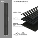 INNO STICKERS 3-Piece Wood Slat Wall Panel for Interior Wall Decor Noise Cancelling 94.5" x 11.4" Acoustic Decorative 3D Sound Absorbing Wall Paneling, Black Oak, 22.4 Sq.Ft INNO STICKERS