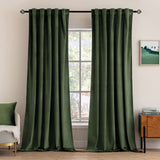 MIULEE Velvet Curtains 108 inches Long 2 Panels - Luxury Blackout Curtains for Bedroom Living Room Thermal Insulated Super Soft Window Drapes Rod Pocket & Back Tab, Olive Green MIULEE