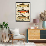 Diamond Art Painting Kit for Adults Retro Trout Fly Fishing Fishing Enthusiast Salmon Category by Number Kits Gem Art Wall Home Decor(Canvas 18.8 x15.8inch) WoodArtSupply