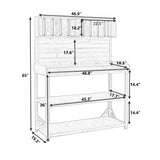 Outdoor Wooden Potting Bench Table – Farmhouse Garden Workstation with Drawers, Cabinet & Storage Shelves, Large Fir Wood Work Table for Patio, Backyard, Mudroom, Greenhouse (Natural, 65'' H) Generic