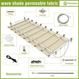 FLORALEAF 7'×16' Pergola Shade Cover Retractable Pergola Replacement Canopy Slide Shade Sail with Cable Hardware for Outdoor Patio Porch Garage Deck Backyard Awning FLORALEAF