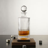 Whiskey Decanter and Glass Stopper 27 oz Square Decanter for Whiskey, Bourbon, Brandy, Liquor, and Rum QUEEN&STONE LEAD FREE