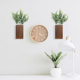2 Pack Wood Wall Planter Vase with Artificial Eucalyptus, Modern Indoor Wall Hanging Decor for Home Living Room Bedroom Farmhouse Wooden Pocket Vases for Dried Flowers and Faux Greenery Plants Quinnsus