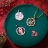 9 Pieces Sublimation Blank Necklace Rhinestone Bezel Pendant Trays with Lobster Clasps Chains 9 Pieces Sublimation Blank Disc 9 Pieces 0.98 Inch Double Side Tape Pendant Trays for Jewelry Making Hicarer