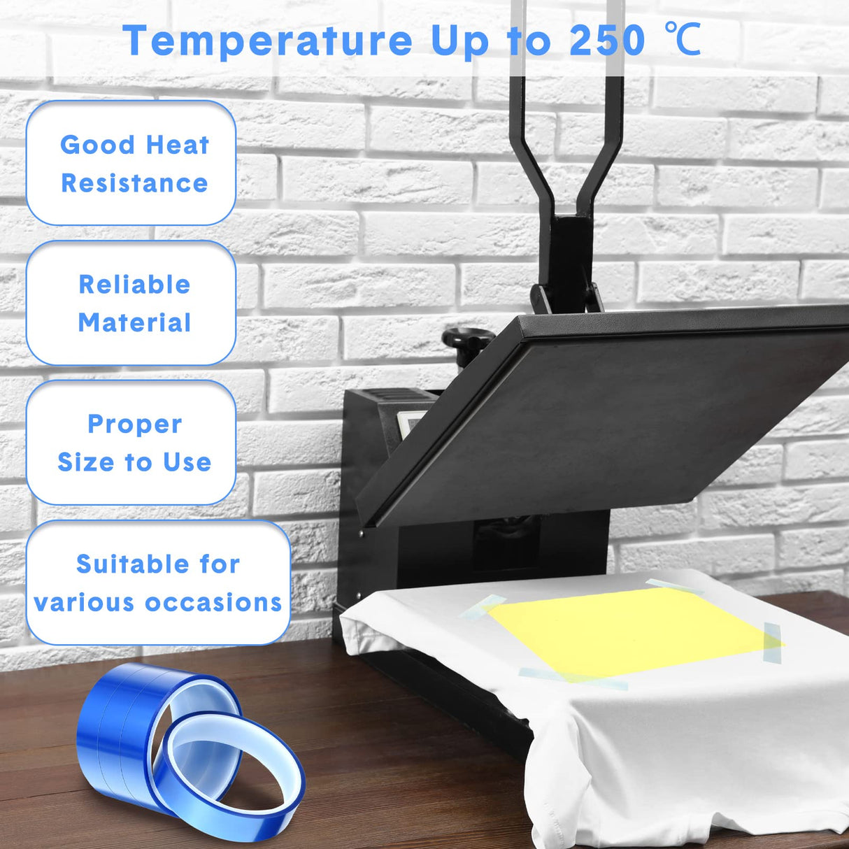 Heat Resistant Gloves and Sublimation Heat Tape, 9 Rolls High Temperature Tape with 1 Pair Heat Gloves for Sublimation Silicone Bump, Heat Tape Heat Transfer Tape, 10 Piece Set Jeyiour