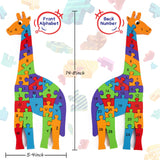 LovesTown Giraffe Wooden Puzzle, 26PCS Jigsaw Alphabet and Number Blocks, Educational Toy for Toddlers, Ideal for Gifting and Learning LovesTown