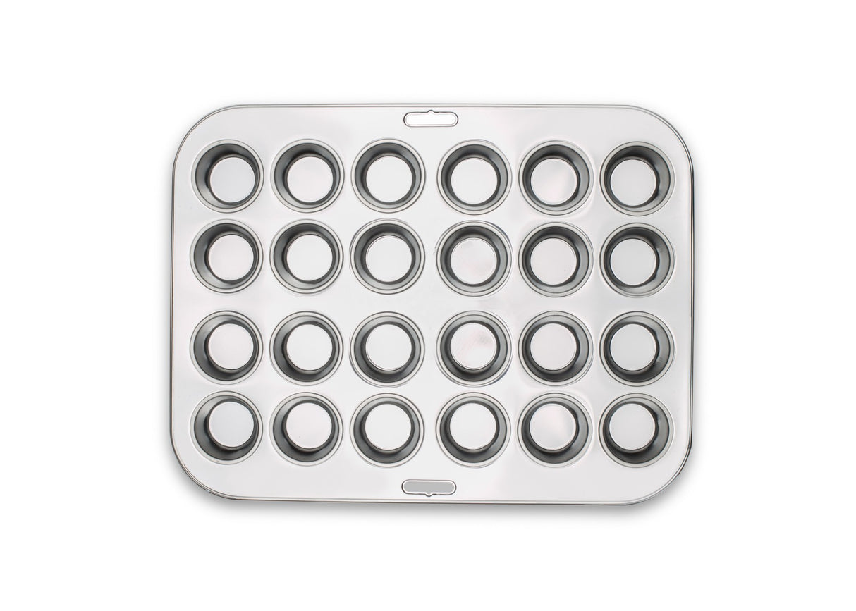 Fox Run Mini Muffin and Cupcake Pan, 10.5 x 13.75 x 1.5 inches, 24 Cup, Stainless Steel Fox Run