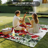 Christmas Red Snowman Outdoor Rug 6x9ft Winter Snowflakes Tree Red Plaid Waterproof Patio Rugs Lightweight Foldable Outside Large Area Rug Carpet for Porch Deck Balcony Backyard Camper Lkicikik