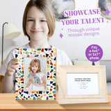 goldentime Decorate Your Own Mosaic Picture Frame - DIY Mosaic Craft Kits Fun Arts and Crafts for Adults Christmas Valentine Birthday Father’s Day Gifts goldentime