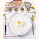 24 Pcs Fringe Napkins Bulk Cloth Cotton Soft Handmade 17 x 17 Inch Rustic Reusable Washable Festive Square Table Napkins with Fringe for Parties Wedding Restaurant Rustic Table Accessory (White) Preboun