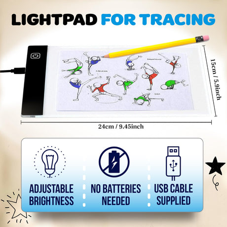 Molcey Flip Book Kit with LED Light Pad. Includes Flipbook Kit Starter Animation, 240 Sheets Blank Animation Paper and Instructions for Making Flip Books, LED Light Pad. for Kids 9-12 6-8 Molcey