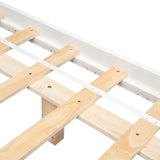Anwickjeff Full Size Floating Platform Bed with LED Lights and Solid Wood Slats in White anwickjeff