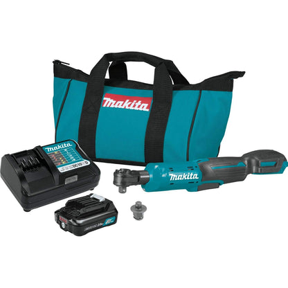 Makita RW01R1 12V max CXT® Lithium-Ion Cordless 3/8" / 1/4" Sq. Drive Ratchet Kit (2.0Ah) - WoodArtSupply