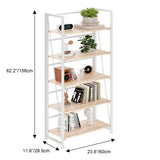 BHG Vintage Multifunctional Folding Bookshelf, No-Assembly Plant Stand Storage Rack Shelves for Home Office (White, 5-Tier) BHG