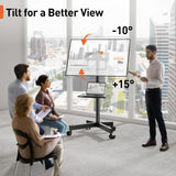 Perlegear Rolling TV Stand for 23-60 Inch LED Flat Screen/Curved TVs up to 88lbs,Mobile TV Stand Wheels with Height Adjustable Portable Rolling TV Cart Max VESA 400x400mm PGTVMC06 Perlegear