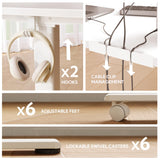 YDN L Shaped Standing Desk, Electric Standing Desk L Shape Adjustable Height Dual Motor, 63 x 55 Inch Corner Standing Desk with Splice Board for Home Office, Large Standing Desk, White YDN