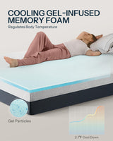 King Size Mattress, 10 Inch Cooling-Gel Memory Foam King Bed Mattress Made in USA, Pressure Relief, Motion Isolation, Breathable Fabric, Mattresses in a Box for Optimal Sleep Quality, CY-10-K Life Balance