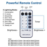 WATERGLIDE 1000 LED Christmas String Lights, 328 FT Green Wire LED Decorative Fairy Lights with Remote & 8 Modes, Waterproof for Outdoor Xmas Holiday Party Garden Wedding Home Decor, Warm White WATERGLIDE