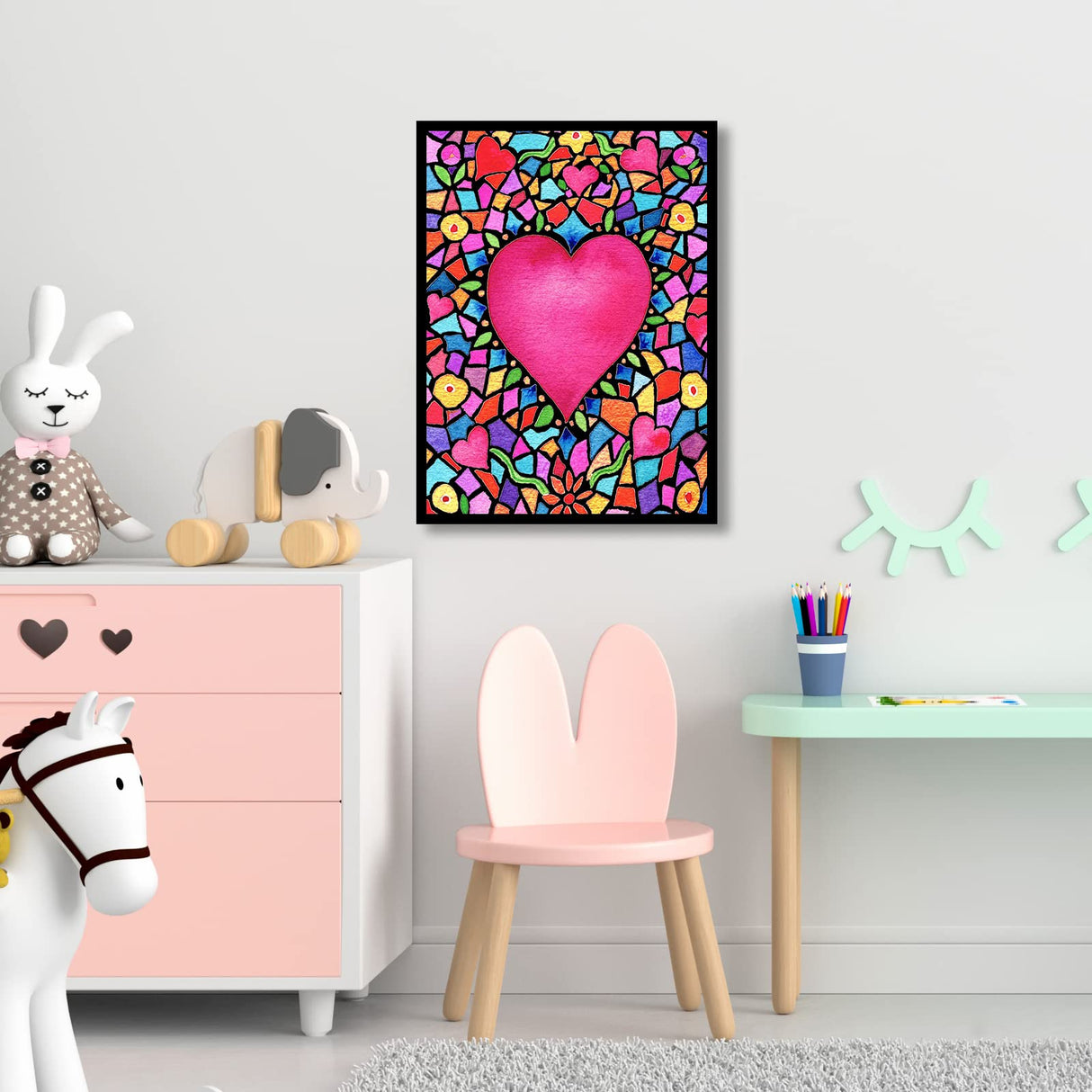 NAIMOER Valentines Diamond Art Kits Heart for Adults, Love Diamonds Art Kits Round Full Drill Diamond Arts Kit Heart Diamond Picture Arts Craft for Home Wall Decor 11.8x15.8 inch NAIMOER