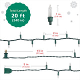 PREXTEX 100 Count Clear Christmas Tree Lights with Green Wire - 20 ft Warm White Twinkle Lights for Indoor or Outdoor Use - Holiday Fairy String Lights for Christmas Trees, Patios, and More PREXTEX
