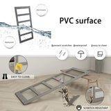 BARNSMITH 36in x 84in Glass Barn Door with 6.6FT Sliding Door Hardware Kit included & Handle,5-Panel Frosted Glass Solid Wood Slab with Water-Proof PVC Surface,Pre-Drilled Easy Assembly,Grey BARNSMITH