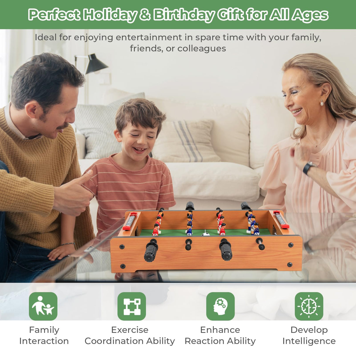 Giantex 20" Foosball Table, Easily Assemble Wooden Mini Foosball Table Top w/Footballs, Soccer Table for Arcades, Game Room, Bars, Parties, Family Night Giantex