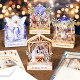 Katy Sue Nativity Scenes Pop Up Christmas Card Making Kit for Adults. Makes 12 Cards & Contains Nativity 3D Die-Cut Decoupage, Supports, Envelopes, Instructions & Foam Pads for Christmas Card Making Katy Sue
