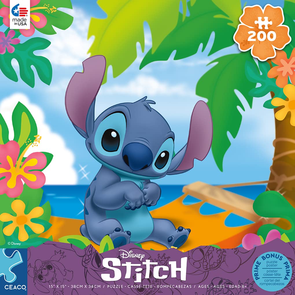 Ceaco - Disney Friends - Flower Power Stitch - 200 Piece Jigsaw Puzzle