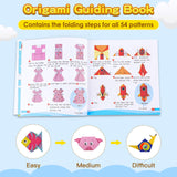 308 Sheets Origami Paper Kit for Kids Ages 5-8 8-12 with Guiding Book DIY Art and Crafts Supplies Kits for Girls and Boys Square Easy Fold Paper Travel Activities Birthday Christmas Gifts WOJASAL