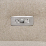 Babyletto Kiwi Electronic Power Recliner and Swivel Glider with USB Port in Performance Beach Eco-Weave, Water Repellent & Stain Resistant, Greenguard Gold and CertiPUR-US Certified babyletto