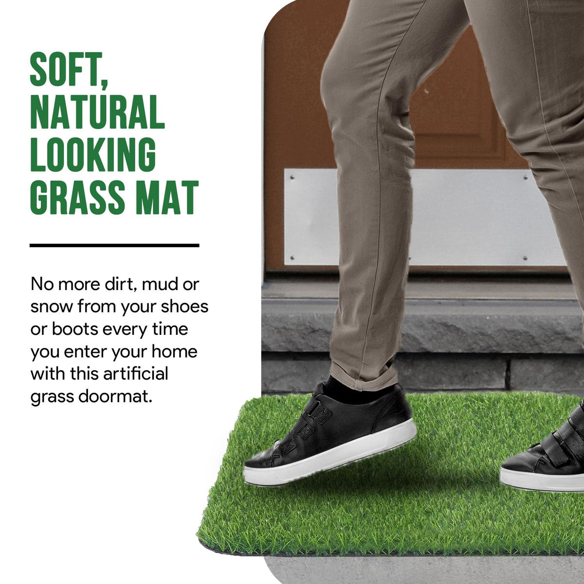 MAYSHINE Artificial Grass Door Mat - for Entryway Indoor/Outdoor Green Turf Rug, Perfect for Dog Potty Training and Multi-Purpose Use 29.5x17inches MAYSHINE