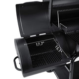 Royal Gourmet CC2036F Barrel Charcoal Grill with Offset Smoker, Outdoor Smoker with 1200 Sq. In. Cooking Area for Outdoor Barbecue Event , Black Royal Gourmet