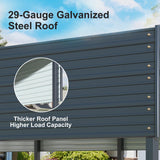 WELYAS 20×12 FT Heavy Duty Carport Canopy with Galvanized Steel Frame and Roof, All Metal Carport Garage, Car Shelter for Trucks, Boats, Tractors WELYAS