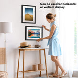 Americanflat 11x14 Picture Frame with Shatter-Resistant Glass - Use as 8x10 Frame with Mat or 11x14 Frame Without Mat - Signature Collection - Photo Frame for Wall Display - Black Americanflat