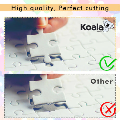 Koala Sublimation Blank Puzzle 120 Pieces of Each Set, 10 Sets Heat Transfer Printing White Puzzle for Customize Unique Puzzle Gift