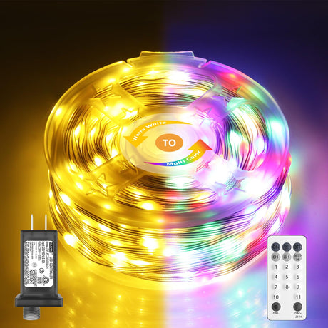 Soiarllt 206FT Christmas Lights Plug-in, Outdoor 600LED Waterproof Twinkle Fairy Lights, Color Changing String Lights for Bedroom, 11 Lighting Modes, Timing, for Party House Yard Indoor Decoration Soiarllt