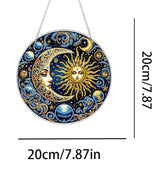 RYMILIE Sun and Moon Diamond Art Hanging Kit for Adult,Special Shaped Rhinestone,Double Sided 5D DIY Acrylic Diamond Art Painting Window Pendants Home Garden Wall Hanging Kits Hanging Ornament RYMILIE