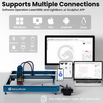 SCULPFUN SF-A9 40000mW Engraving Machine with Air Assist Higher Accuracy Engraving Machine for Wood and Metal - WoodArtSupply