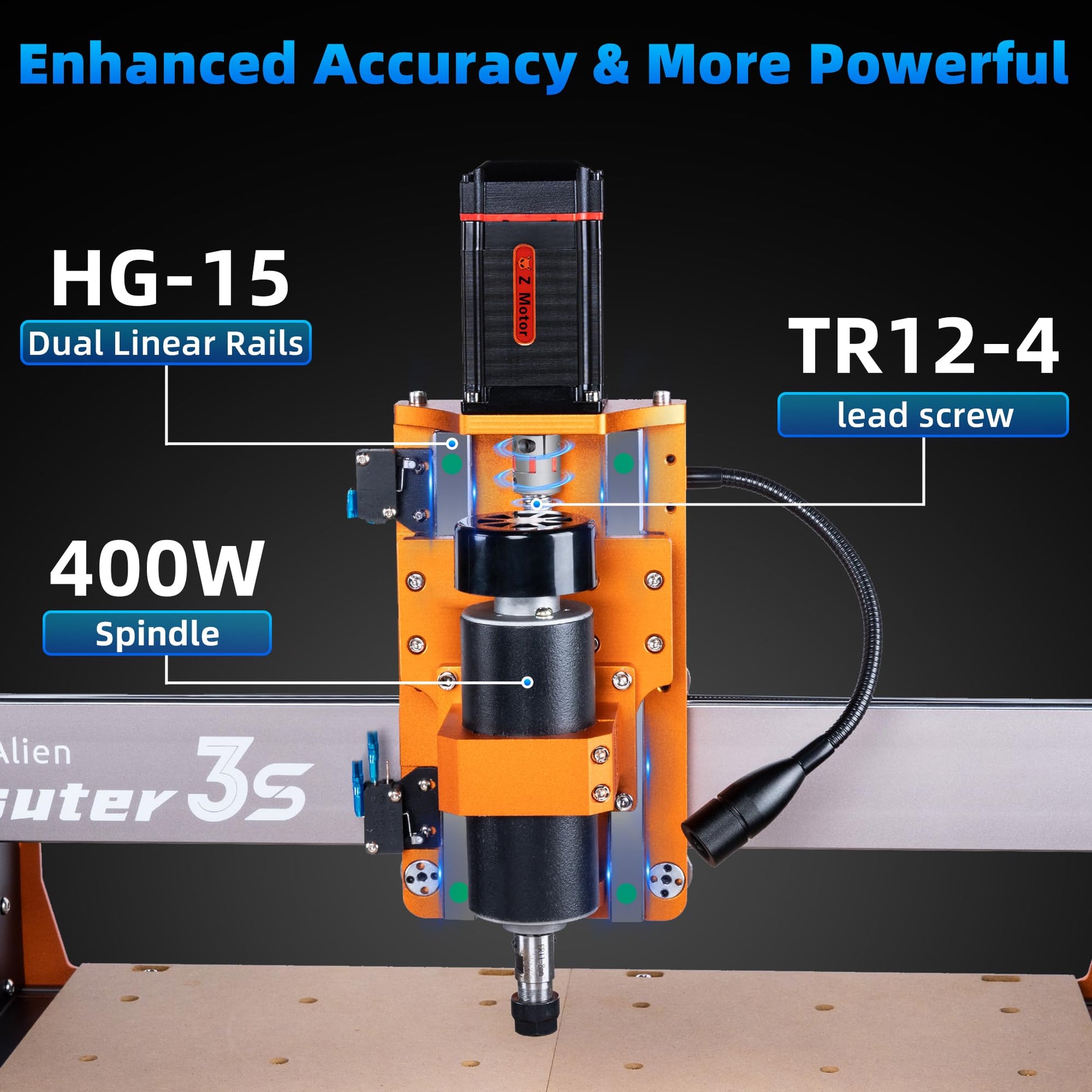 FoxAlien Masuter 3S CNC Router Machine with NEMA 23 Closed-Loop Stepper Motor, 400W Spindle 3 Axis Engraving Milling Machine for Wood Acrylic Aluminum Carving Cutting - WoodArtSupply