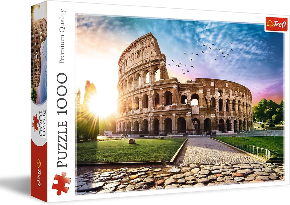 Trefl Sun-Drenched Colosseum 1000 Piece Jigsaw Puzzle Red 27"x19" Print, DIY Puzzle, Creative Fun, Classic Puzzle for Adults and Children from 12 Years Old Trefl