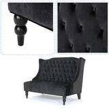 Merax Loveseat Sofa, Classic 2 Seater Couch for Living Room Bedroom Office, Black Merax